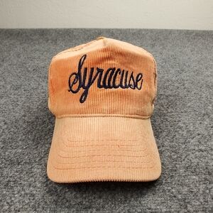Vintage Syracuse University Hat Cap Snapback Corduroy Script Orangemen Faded